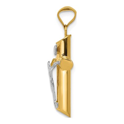 14K Two-Tone Gold Crucifix Pendant – view 3