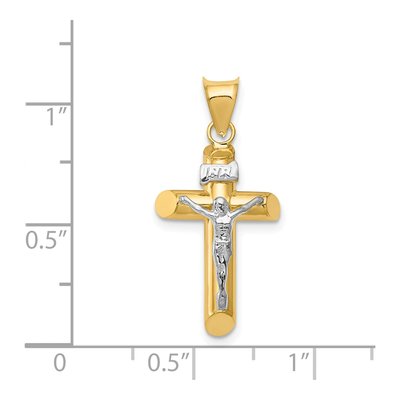 14K Two-Tone Gold Crucifix Pendant – view 4