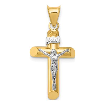 14K Two-Tone Gold Crucifix Pendant