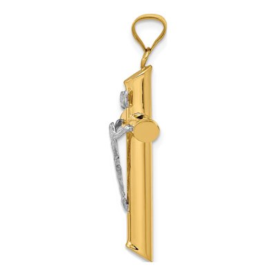 14K Two-Tone Gold Crucifix Pendant – view 3