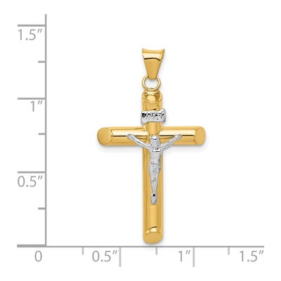 14K Two-Tone Gold Crucifix Pendant – view 4