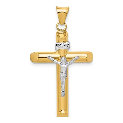 14K Two-Tone Gold Crucifix Pendant