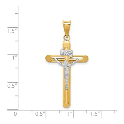 14K Two-Tone Gold Crucifix Pendant – view 5