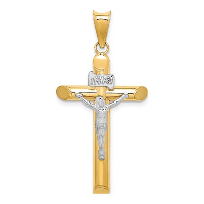 14K Two-Tone Gold Crucifix Pendant