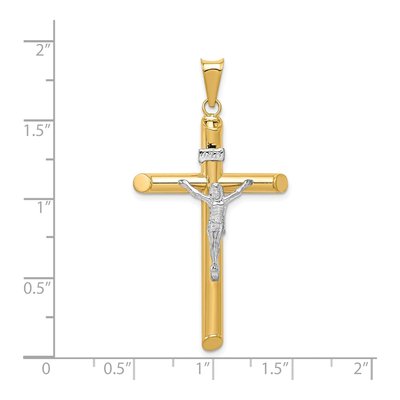 14K Two-Tone Gold Crucifix Pendant – view 4
