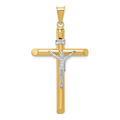 14K Two-Tone Gold Crucifix Pendant