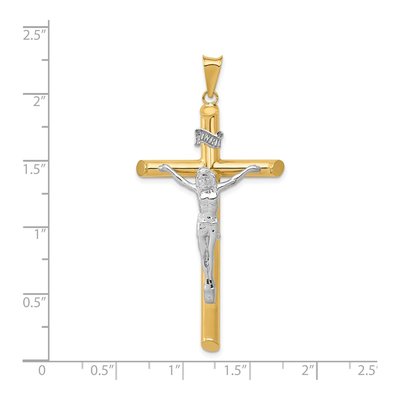 14K Two-Tone Gold Crucifix Pendant – view 5