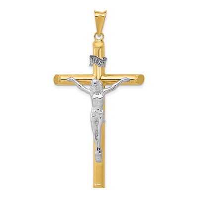 14K Two-Tone Gold Crucifix Pendant