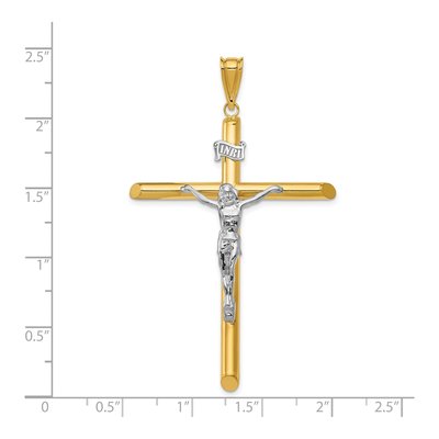 14K Two-Tone Gold Crucifix Pendant – view 4