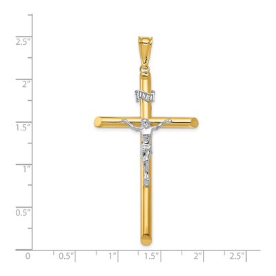 14K Two-Tone Gold Crucifix Pendant – view 4