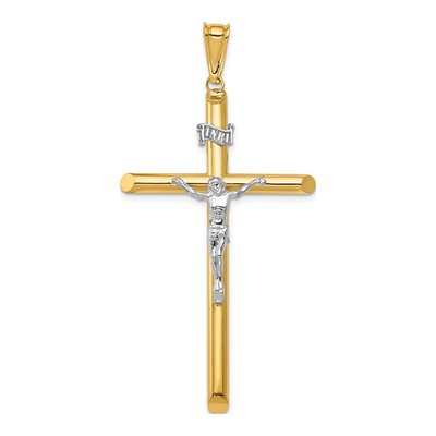 14K Two-Tone Gold Crucifix Pendant