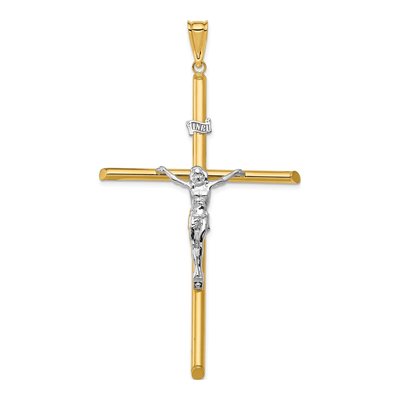 14K Two-Tone Gold Crucifix Pendant