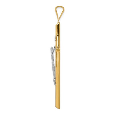 14K Two-Tone Gold INRI Crucifix Pendant – view 3