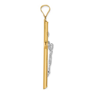 14K Two-Tone Gold INRI Crucifix Pendant – view 3