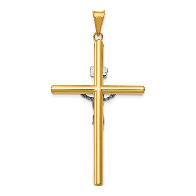 14K Two-Tone Gold INRI Crucifix Pendant – view 5