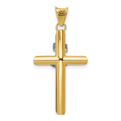 14K Two-Tone Gold INRI Crucifix Pendant – view 5
