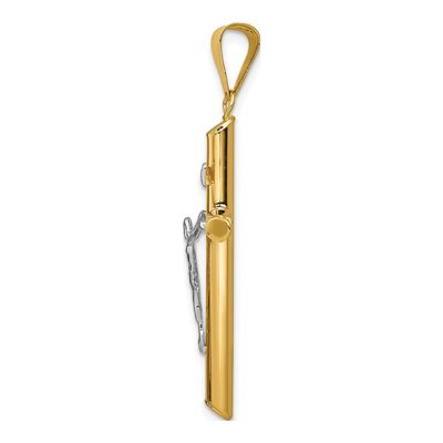 14K Two-Tone Gold INRI Crucifix Pendant – view 3
