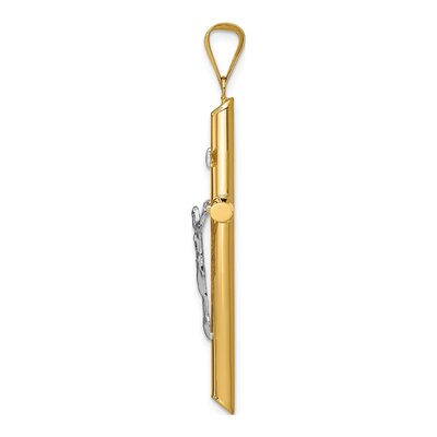 14K Two-Tone Gold INRI Crucifix Pendant – view 3