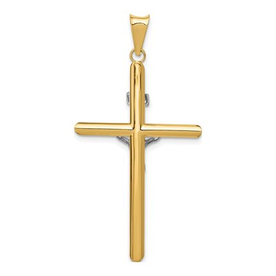 14K Two-Tone Gold INRI Crucifix Pendant – view 5