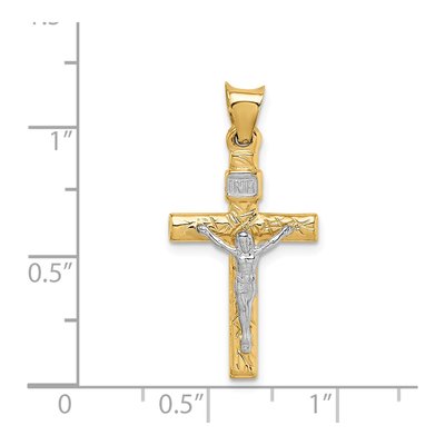 14K Two-Tone Gold Crucifix Pendant – view 4