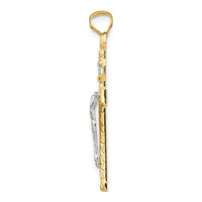 14K Two-Tone Gold INRI Crucifix Pendant – view 3