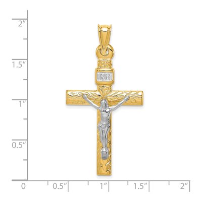 14K Two-Tone Gold Crucifix Pendant – view 5