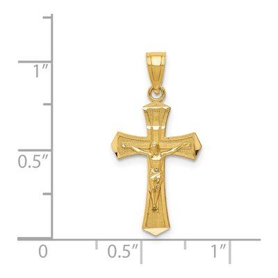 14K Yellow Gold Diamond-Cut Crucifix Pendant – view 4
