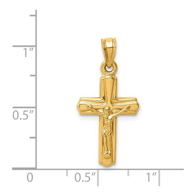 14K Yellow Gold Reversible Crucifix Cross Pendant – view 4
