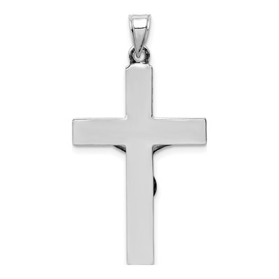 14K White Gold Crucifix Pendant – view 4