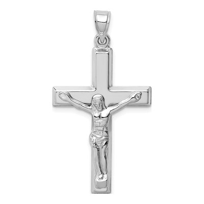 14K White Gold Crucifix Pendant