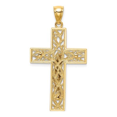 14K Two-Tone Gold Crucifix Pendant – view 5
