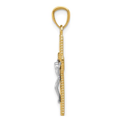 14K Two-Tone Gold Crucifix Pendant – view 3
