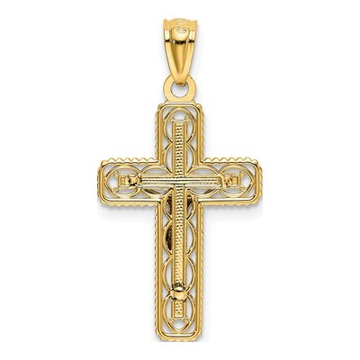 14K Two-Tone Gold Crucifix Pendant – view 4