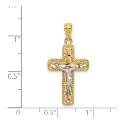 14K Two-Tone Gold Crucifix Pendant – view 5