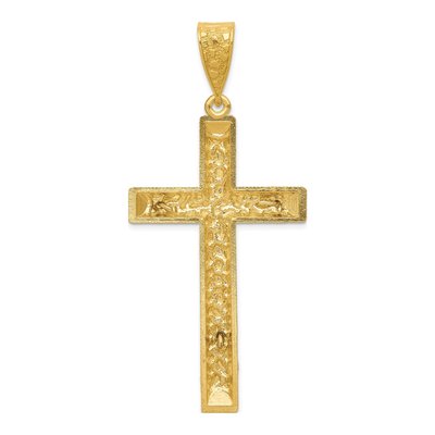 14K Two-Tone Gold Diamond-Cut Crucifix Pendant – view 5
