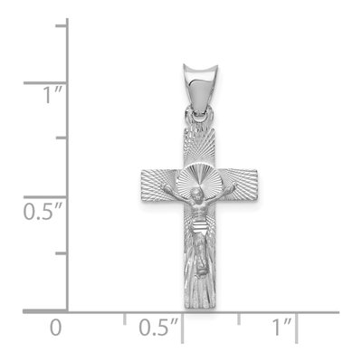 14K White Gold Crucifix Pendant – view 4