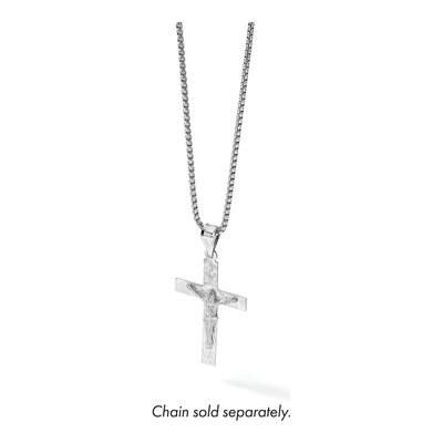 14K White Gold Crucifix Pendant – view 6
