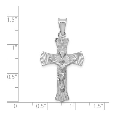 14K White Gold Crucifix Pendant – view 4