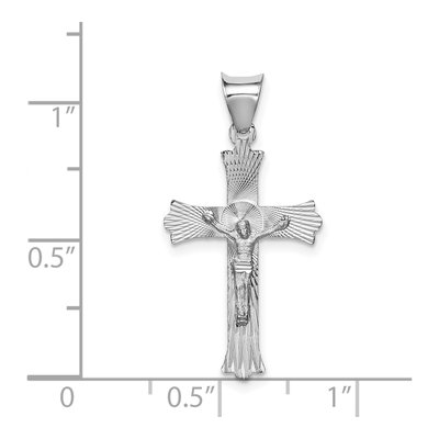 14K White Gold Crucifix Pendant – view 4
