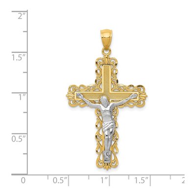 14K Two-Tone Gold Crucifix Pendant – view 4