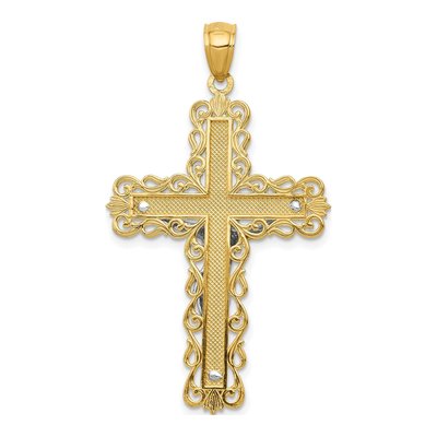 14K Two-Tone Gold Crucifix Pendant – view 5
