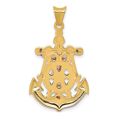 14K Tri-Color Gold Mariner Crucifix Pendant – view 5