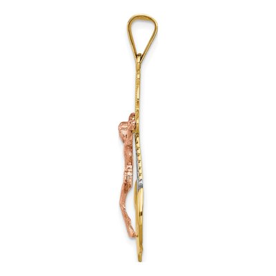 14K Tri-Color Gold Mariner Crucifix Pendant – view 3