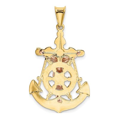 14K Tri-Color Gold Mariner Crucifix Pendant – view 4