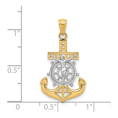 14K Yellow Gold Mariners Crucifix Pendant – view 5