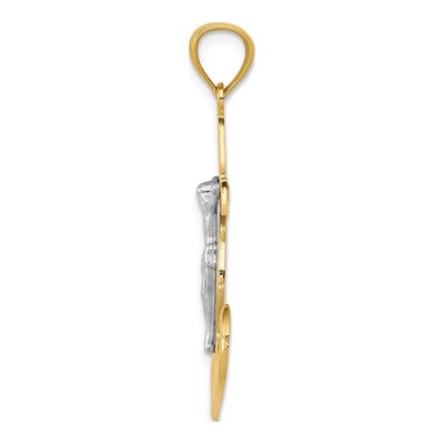 14K Yellow Gold Mariners Crucifix Pendant – view 3