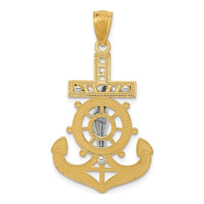 14K Yellow Gold Mariners Crucifix Pendant – view 5