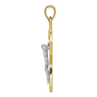 14K Two-Tone Gold Celtic INRI Crucifix Pendant – view 3