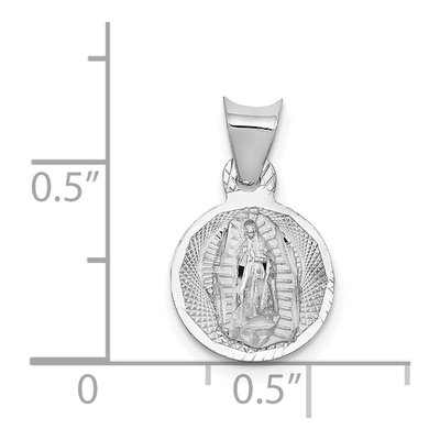 14K White Gold Our Lady of Guadalupe Pendant – view 4