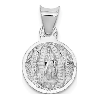 14K White Gold Our of Guadalupe Pendant